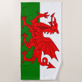 Wales vlag Welsh red dragon Strandlaken (Voorkant)