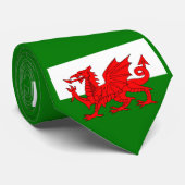 Wales vlag Welsh red dragon Stropdas (Opgerold)