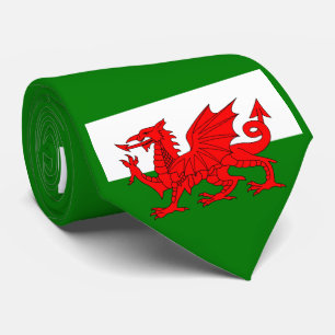 Wales vlag Welsh red dragon Stropdas