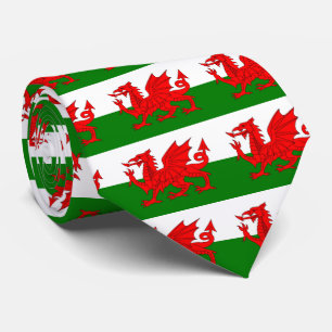 Wales vlag Welsh red dragon Stropdas