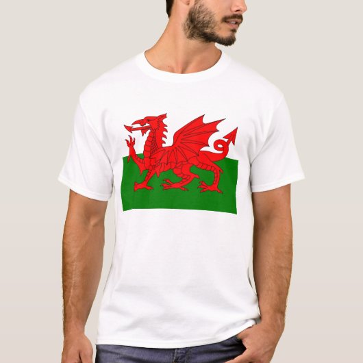 Wales vlag Welsh red dragon T-shirt (Voorkant)