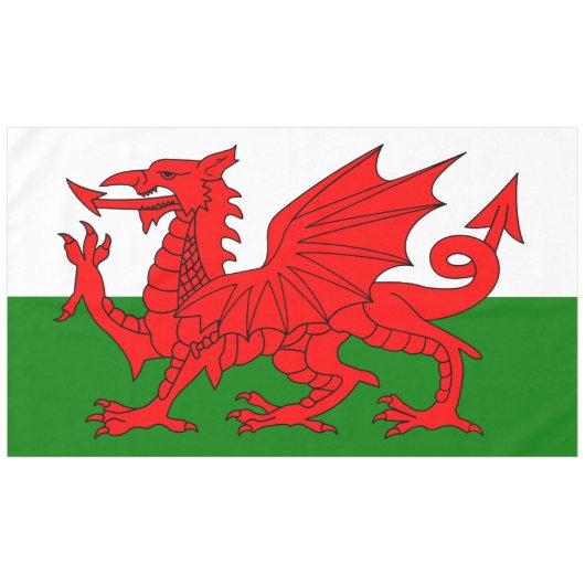 Wales vlag Welsh red dragon Tafelkleed (Voorkant (Horizontaal))