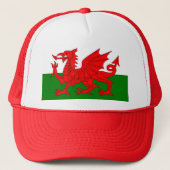 Wales vlag Welsh red dragon Trucker Pet (Voorkant)