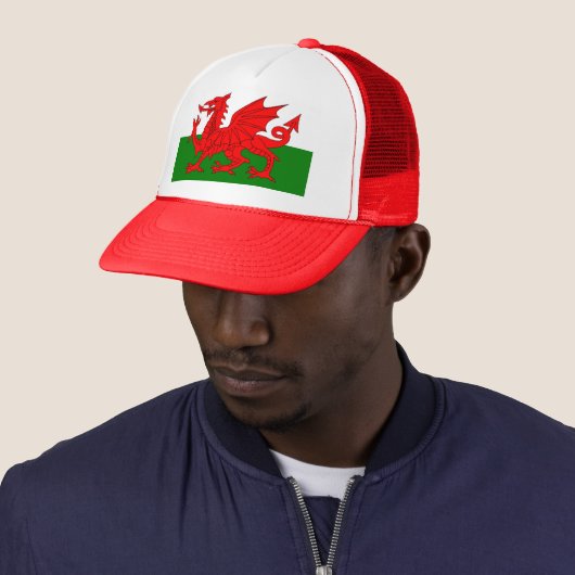 Wales vlag Welsh red dragon Trucker Pet (In situ)
