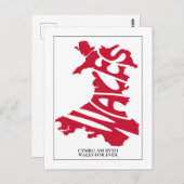 Wales voor elk land overzicht kaart aangepaste tek (Voorkant / Achterkant)