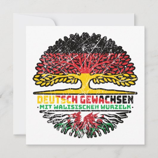 Wales Walisisch Deutsch Deutschland Baum Wurzel Kaart (Voorkant)