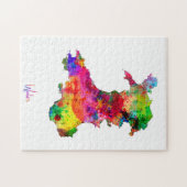 Wales Waterverf Map Legpuzzel (Horizontaal)