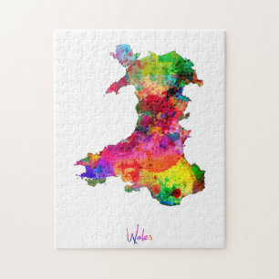 Wales Waterverf Map Legpuzzel