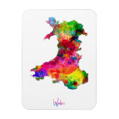 Wales Waterverf Map Magneet (Verticaal)