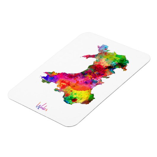 Wales Waterverf Map Magneet (Linkerzijde)