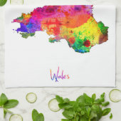 Wales Waterverf Map Theedoek (Gevouwen)