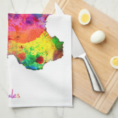 Wales Waterverf Map Theedoek (Quarter Fold)