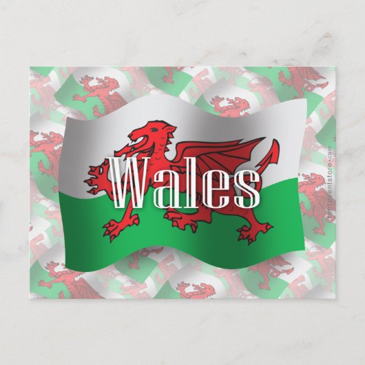 Wales Waving Flag Briefkaart (Voorkant)