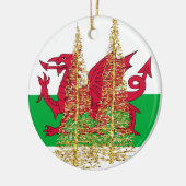 Wales Welch Dragon Flag Kerstornament Keramisch Ornament (Links)