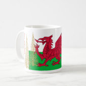 Wales Welch Flag Gold kerstbomen Mok (Voorkant links)