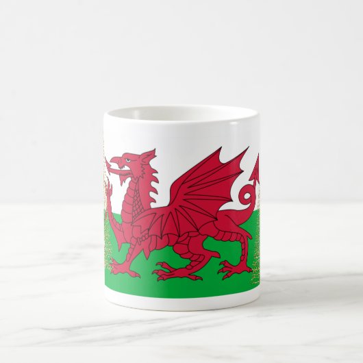 Wales Welch Flag Gold kerstbomen Mok (Center)