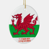 Wales Welch Red Dragon Flag kerstversiering Keramisch Ornament (Rechts)