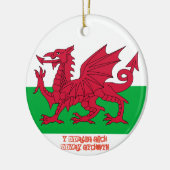 Wales Welch Red Dragon Flag kerstversiering Keramisch Ornament (Links)