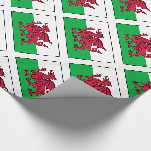 Wales Welsh Dragon Flag Cadeaupapier (Hoek)