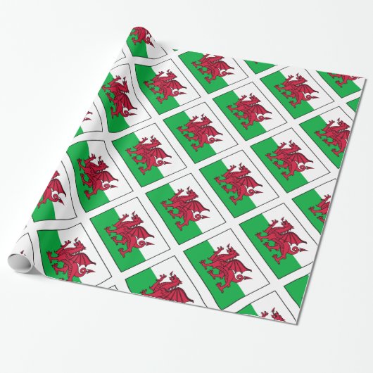 Wales Welsh Dragon Flag Cadeaupapier (Uitgerold)