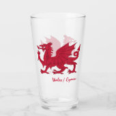 Wales & Welsh Dragon, Flag, Cymru patriot/sport Glas (Achterkant)