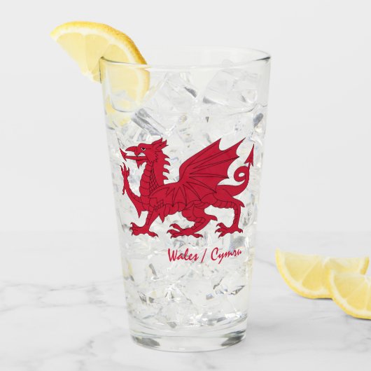 Wales & Welsh Dragon, Flag, Cymru patriot/sport Glas (Voorkant ijs)