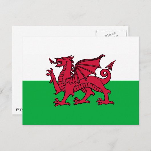 Wales - Welsh Flag Briefkaart (Voorkant / Achterkant)
