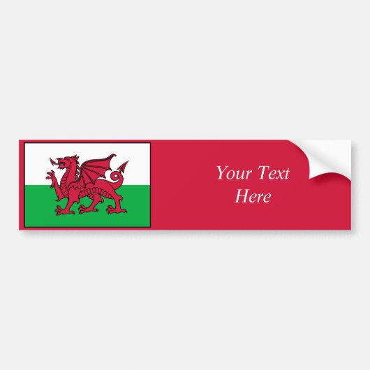 Wales - Welsh Flag Bumpersticker (Voorkant)