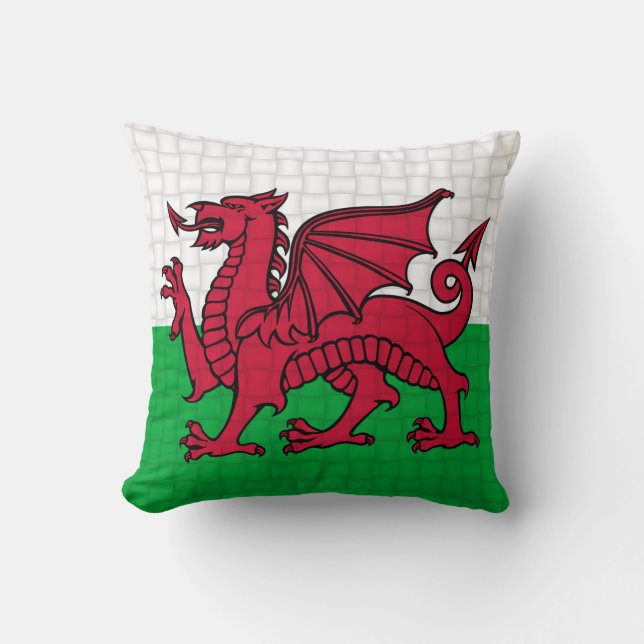 Wales Welsh flag cymru dragon Kussen (Voorkant)