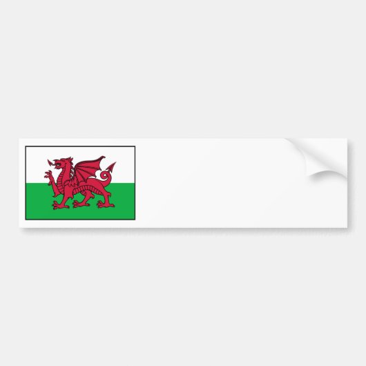 Wales Welsh Flag Dragon Bumpersticker (Voorkant)
