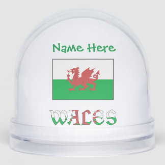Wales Welsh Flag Groene Personalisatie Sneeuwbol