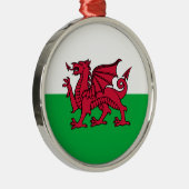 Wales - Welsh Flag Metalen Ornament (Rechts)