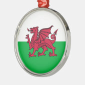 Wales - Welsh Flag Metalen Ornament (Links)