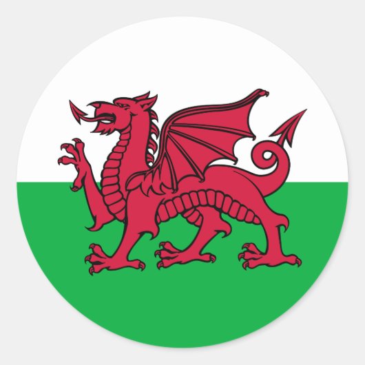 Wales - Welsh Flag Ronde Sticker (Voorkant)