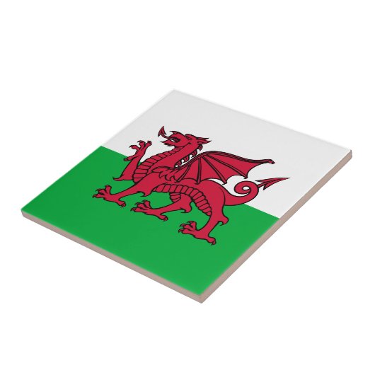 Wales - Welsh Flag Tegeltje (Zijkant)