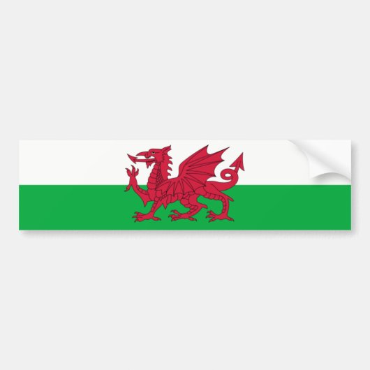 Wales/Welsh Flag - Verenigd Koninkrijk Bumpersticker (Voorkant)