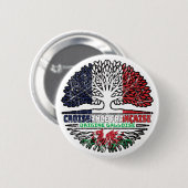 Wales Welsh French Tree Roots Flag Ronde Button 5,7 Cm (Voorkant /achterkant)