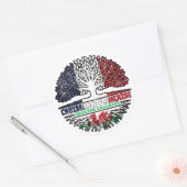 Wales Welsh French Tree Roots Flag Ronde Sticker (Envelop)