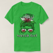 Wales Welsh Girl 2022 football World Cup vlag Cymr T-shirt (Design voorkant)