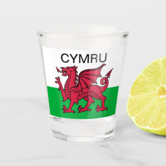 Wales Welsh Red dragon Cymru Flag Travel  Shot Glas