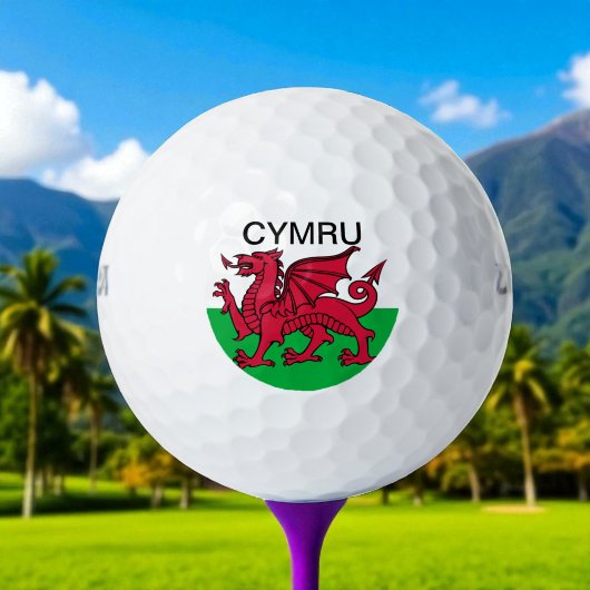 Wales Welsh Rode draak Cymru Vlag Reizen Golfballen