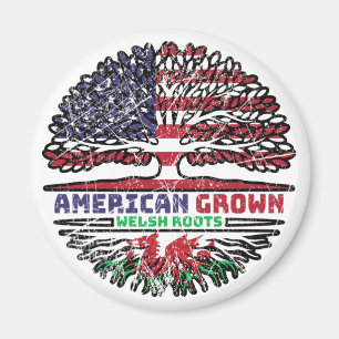 Wales Welsh US American USA United States Tree Magneet