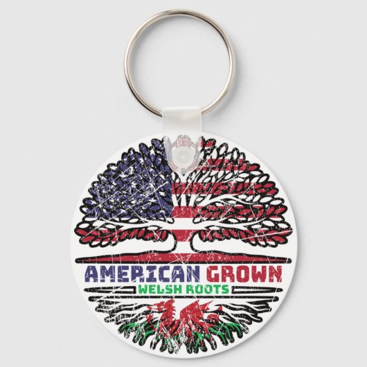 Wales Welsh US American USA United States Tree Sleutelhanger (Voorkant)