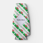 Wales Welsh vlag betegeld gepersonaliseerd Flesjeskoeler (Voorkant)