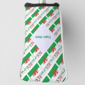 Wales Welsh vlag betegeld groen gepersonaliseerd Golfheadcover (Draai 90)
