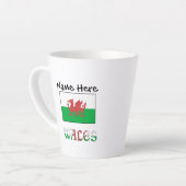 Wales Welsh vlag gepersonaliseerd Latte Mok (Linkerhoek)