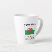 Wales Welsh vlag gepersonaliseerd Latte Mok (Rechterhoek)