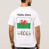 Wales Welsh vlag gepersonaliseerd T-shirt (Achterkant)