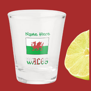 Wales Welshe vlag groene personalisatie Shot Glas