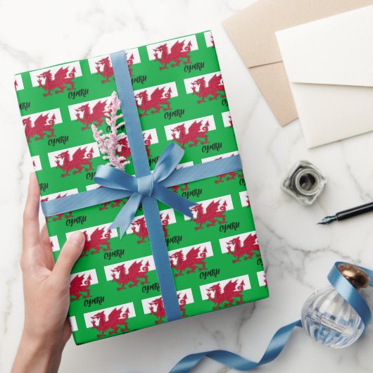 Wales Wrapping Paper, Welsh Flag patriotic Cadeaupapier (Geschenken)